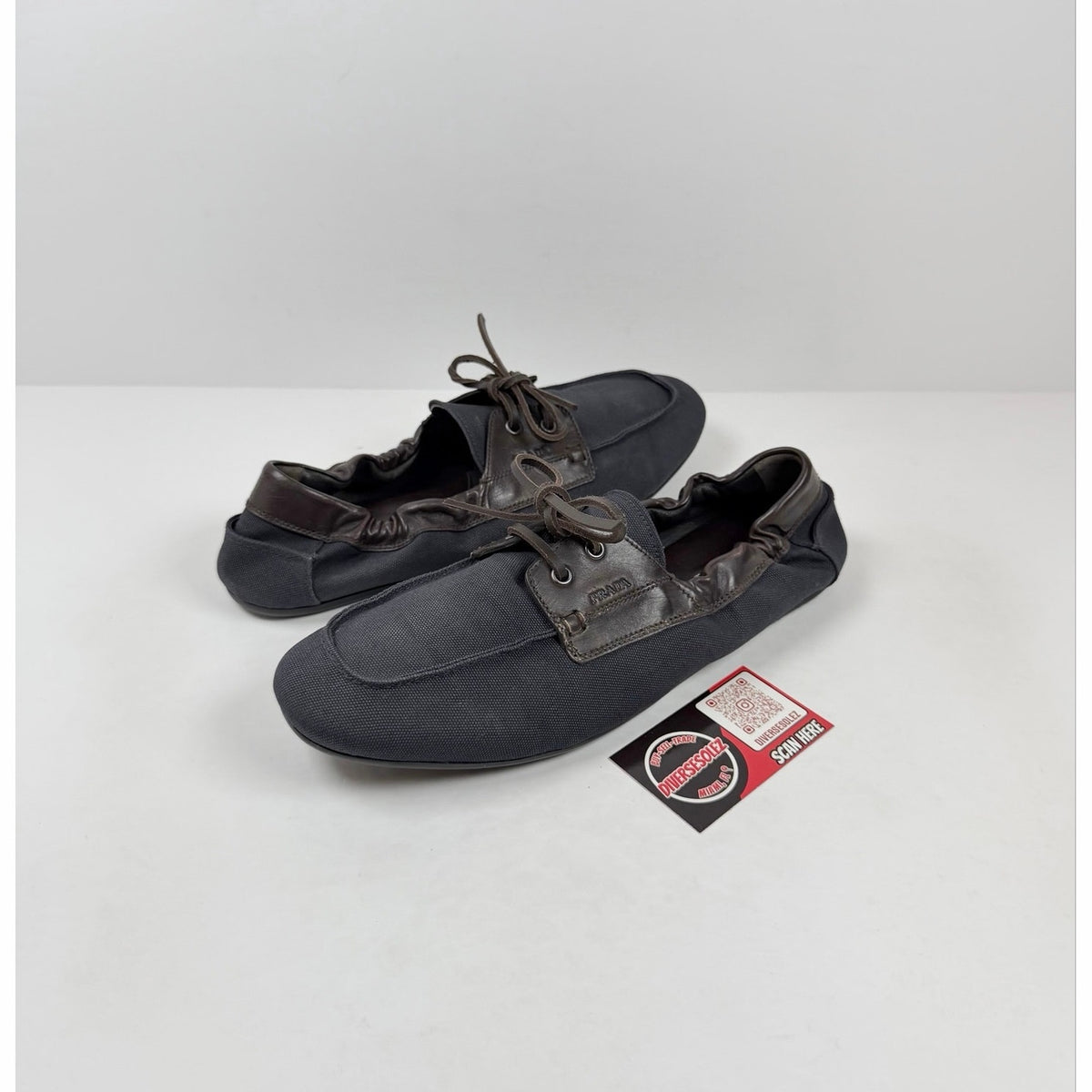Size 9UK/10US - Prada Shuffle Aged Leather Boat Shoes NEW