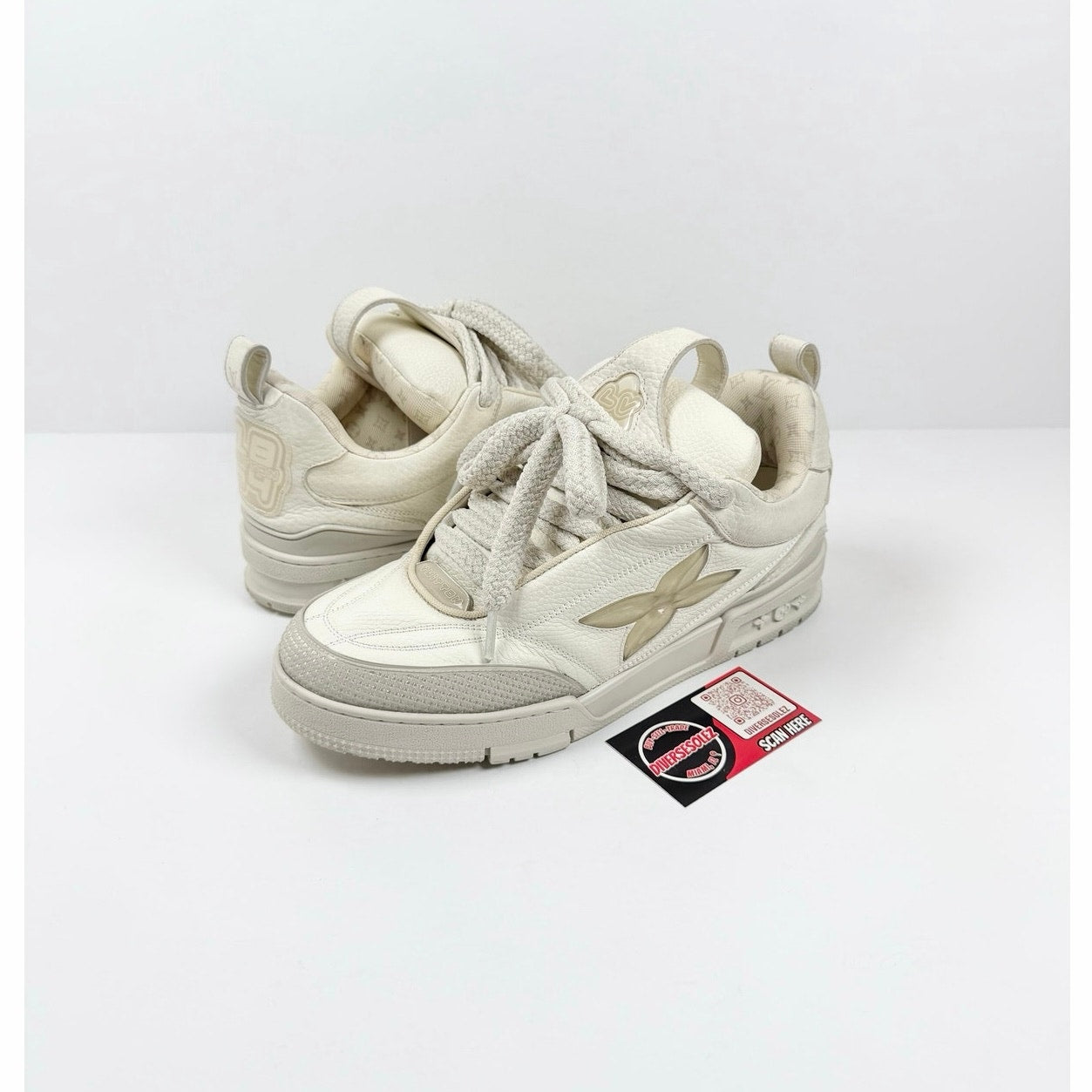 Size 8UK/9US - Louis Vuitton White Leather Skate