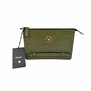 Versace Crocodile Leather Clutch Bag
