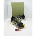 Size 11.5US - Gucci Run GG Black Yellow Knit NEW