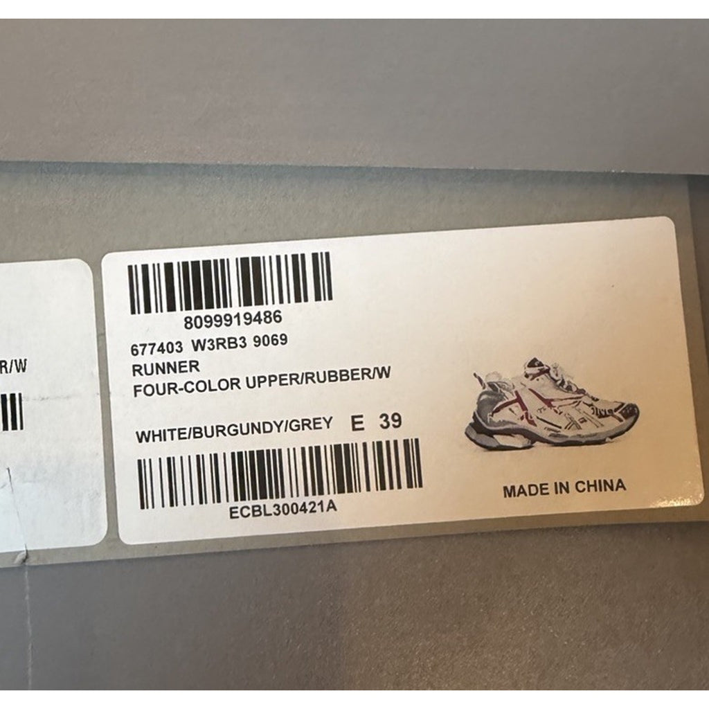 Size 39EU/6US - Balenciaga Runner Burgundy NEW!
