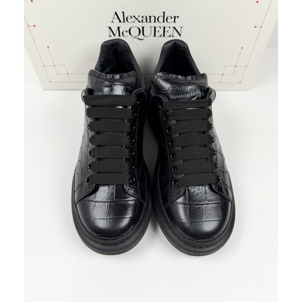 Size 6.5US - Alexander McQueen Black Crocodile Sneakers￼