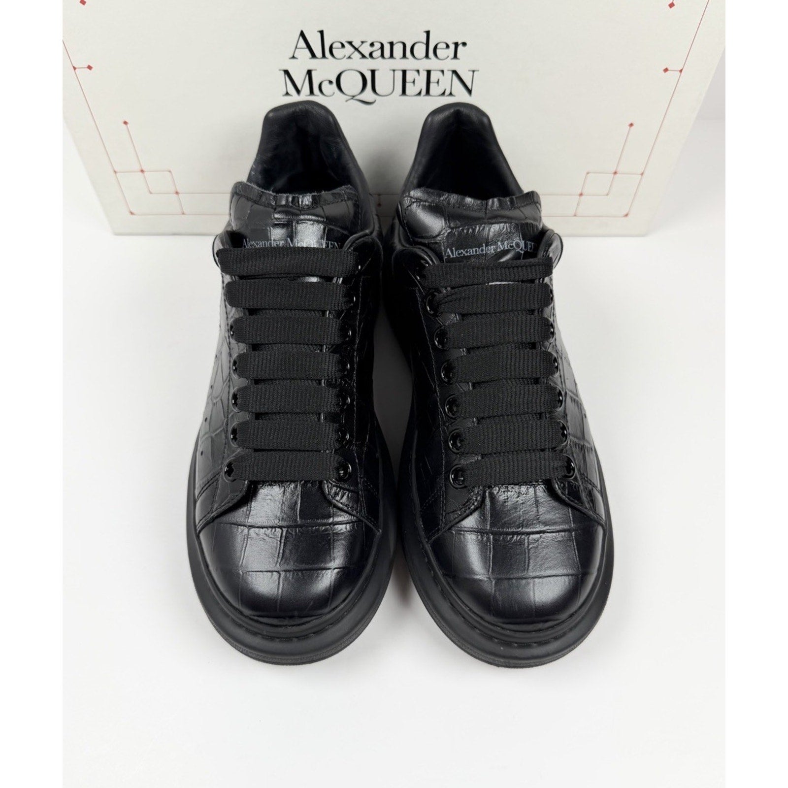 Size 6.5US - Alexander McQueen Black Crocodile Sneakers￼