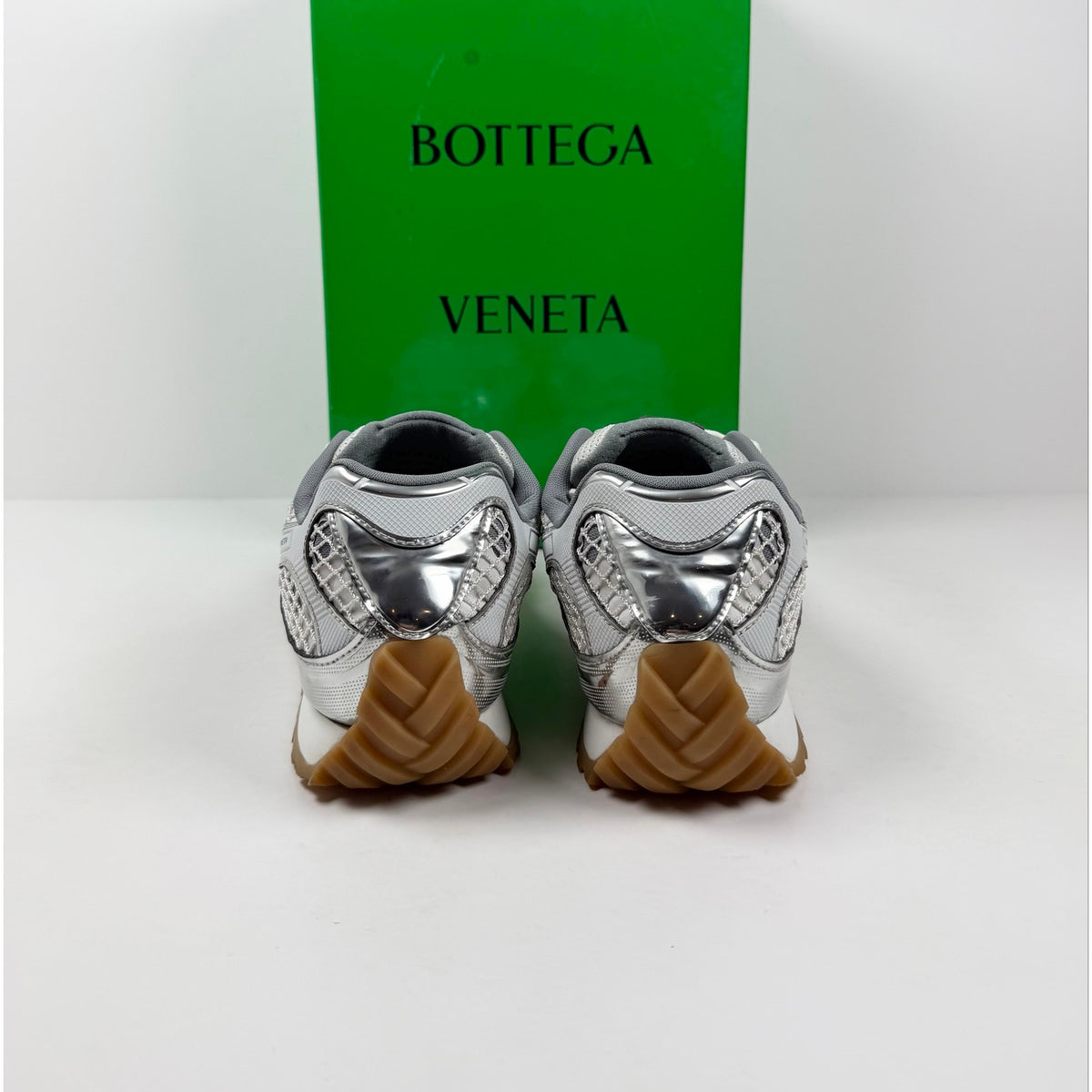 Size 43EU/10US - Bottega Veneta Orbit Silver White