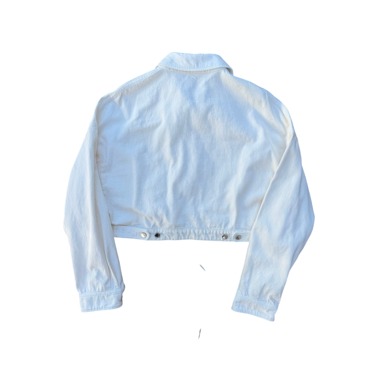 Size 42/US size 6 (L) Prada Cropped Denim Blouson Jacket NEW