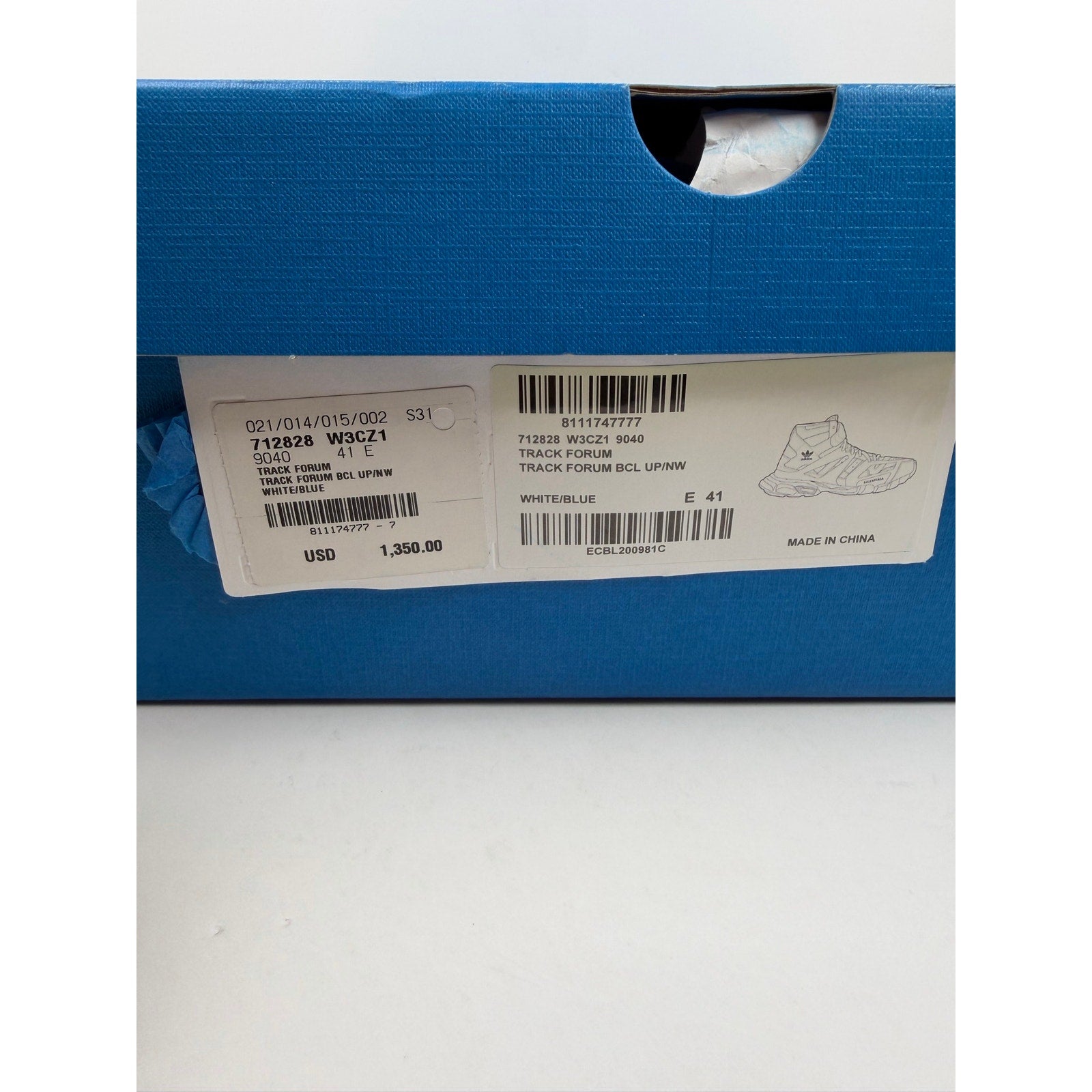 Size 41EU/8US - Balenciaga x adidas Track Forum High