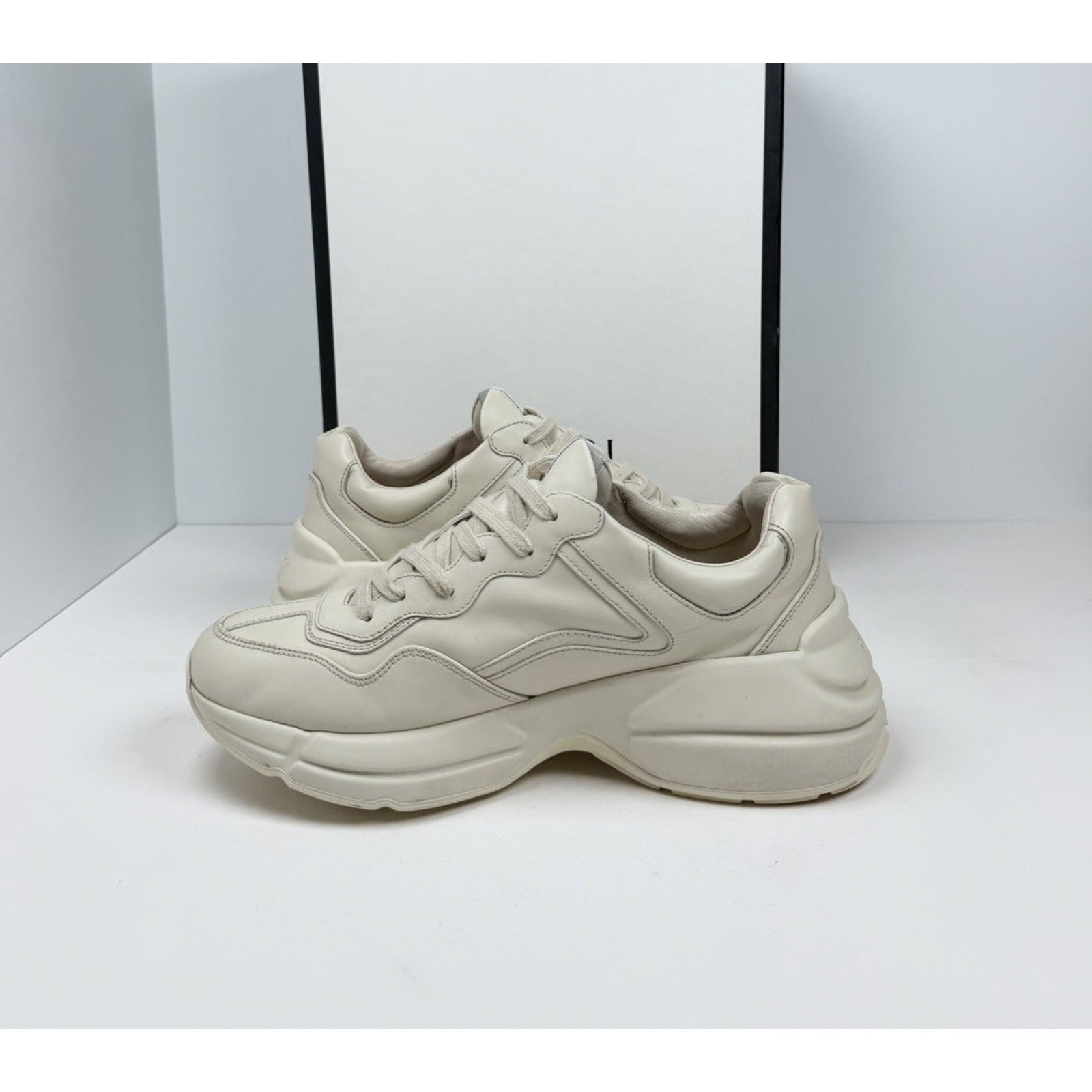 Size 7.5US - Gucci Rython Ivory Leather Hawaii