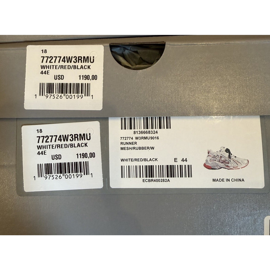 Size 44EU/11US - Balenciaga Runner White Red Black NEW