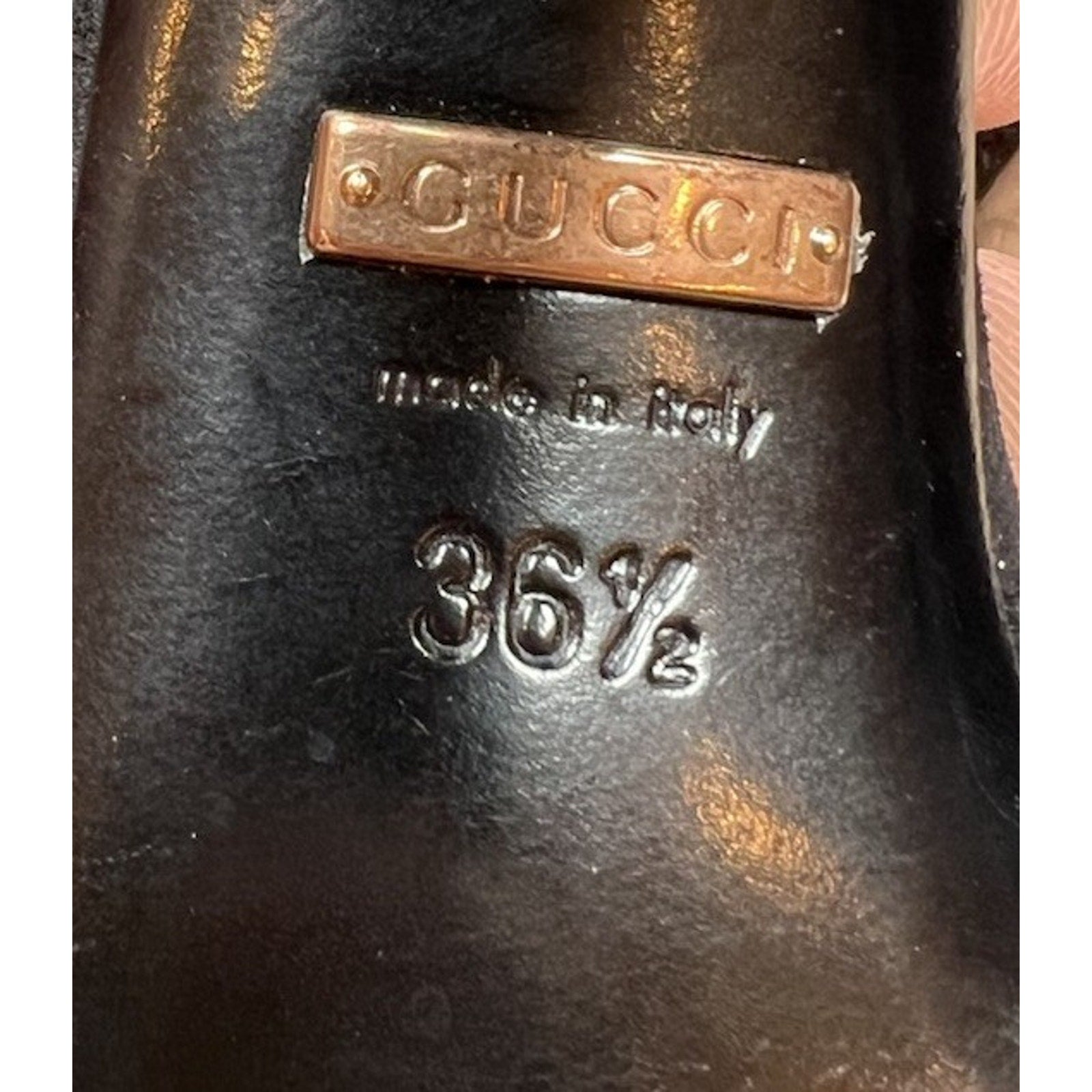Size 36.5EU/6.5W - Gucci Black Suede Liberty Slingback Heels