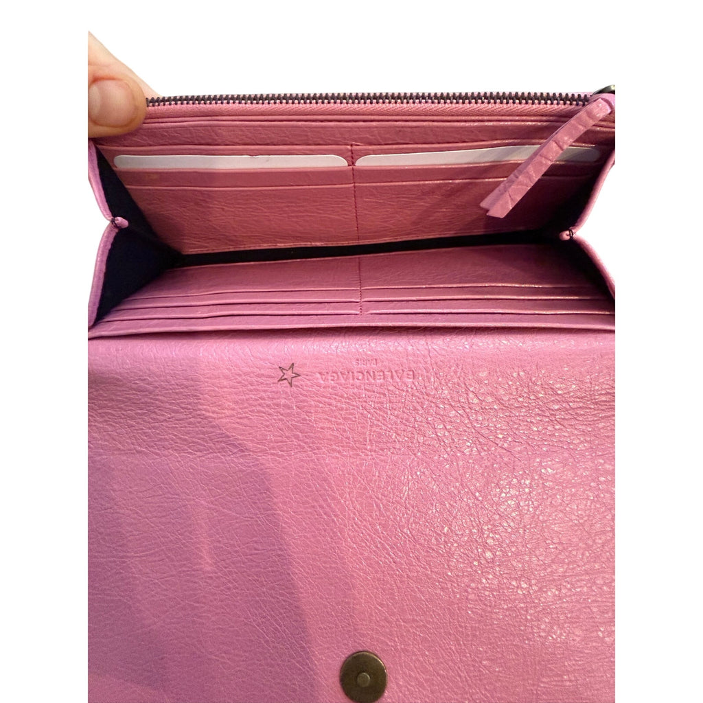 Balenciaga Pink Leather Wallet NEW