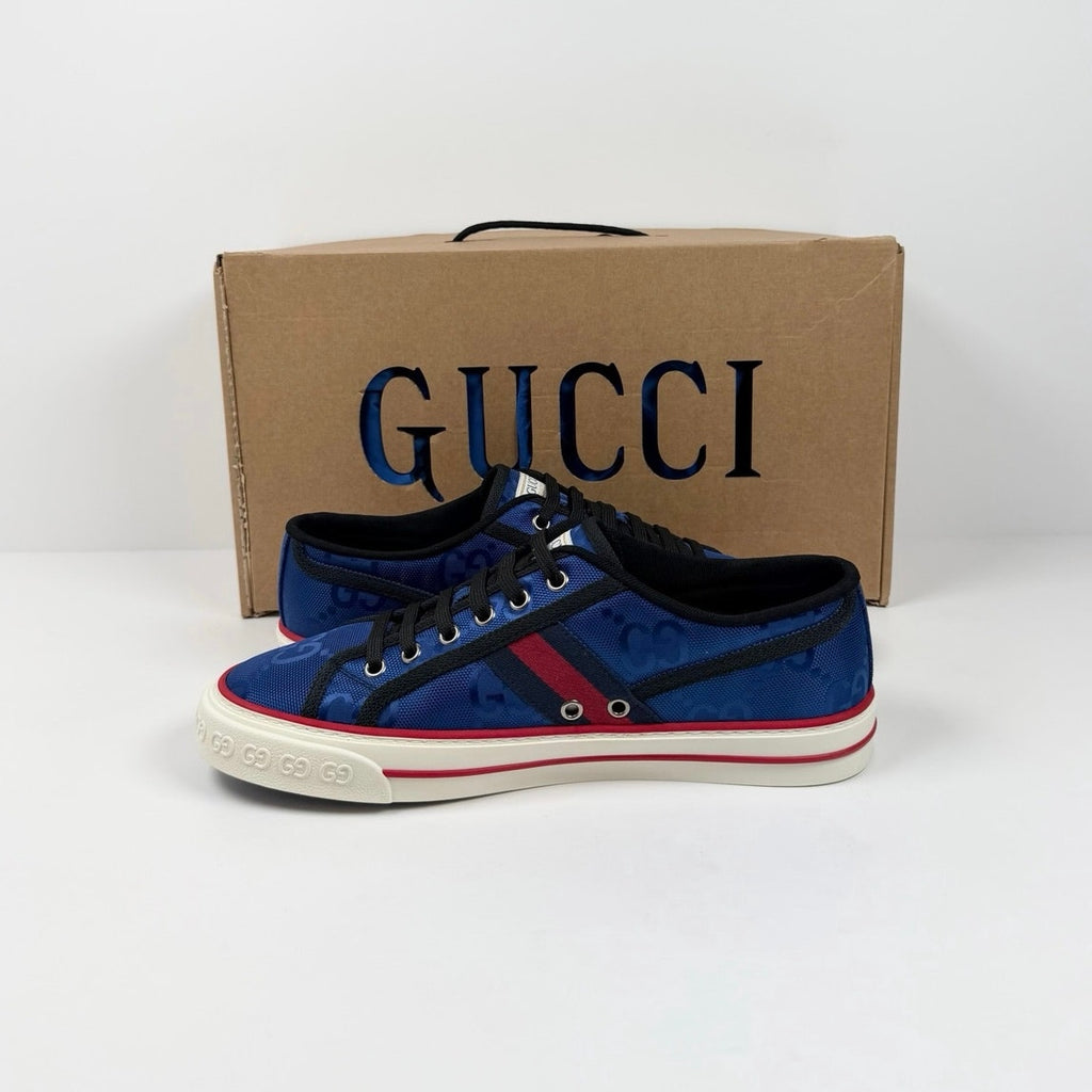 Size 8US - Gucci 1977 Blue Low Top Sneakers NEW