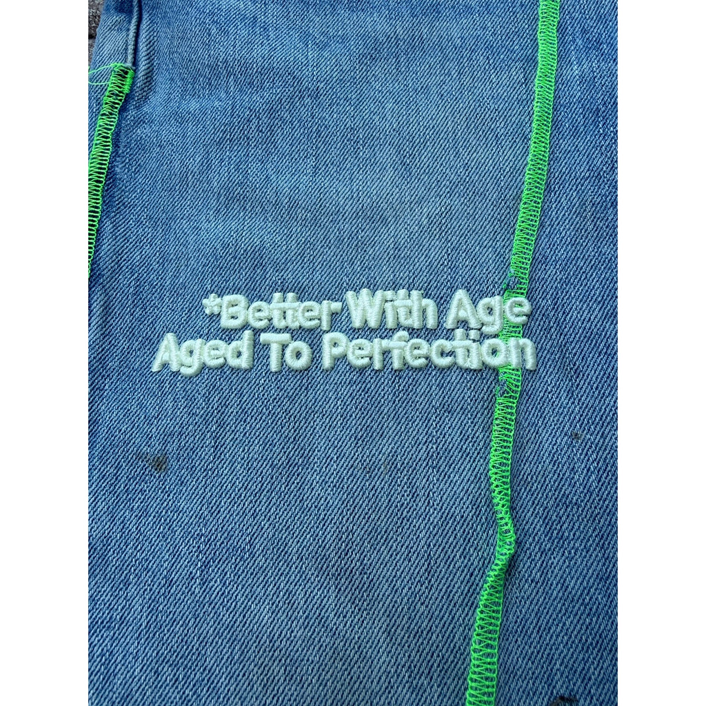 Size 36 - Better With Age Derby Plated Denim NEW