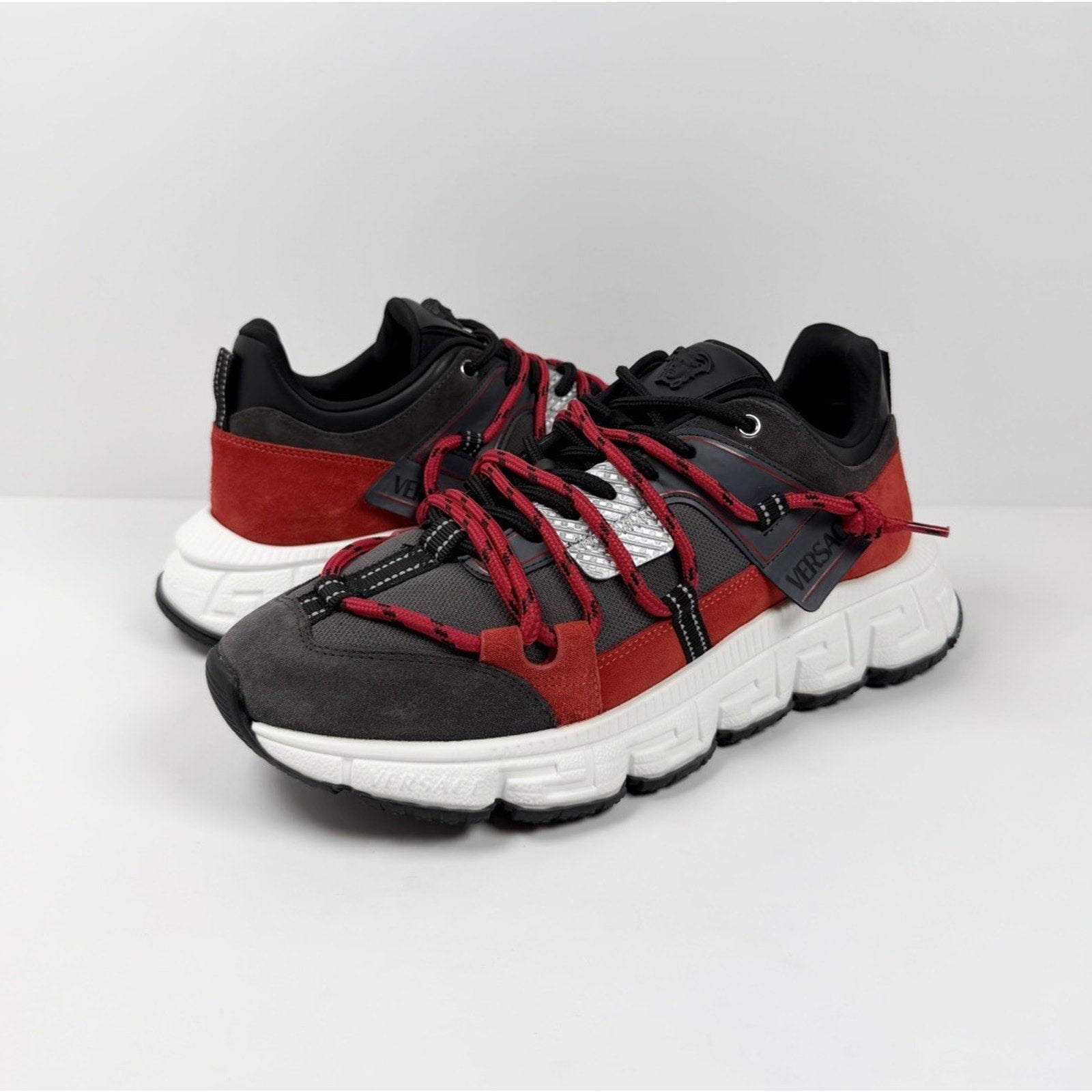 Size 43EU/10US - Versace Trigreca Black Red Sneakers NEW!