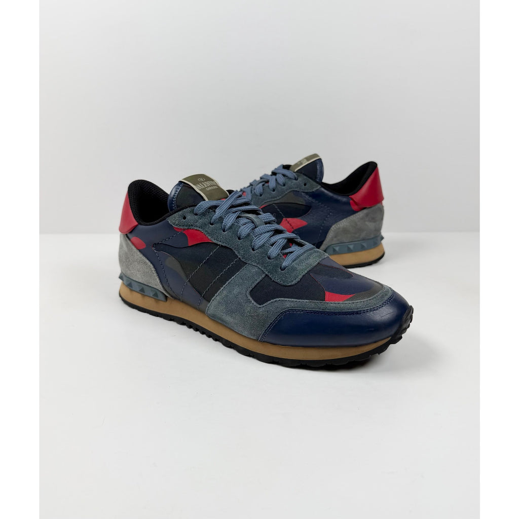Size 9.5 - Valentino Garavani Rockrunner Marine Blue red