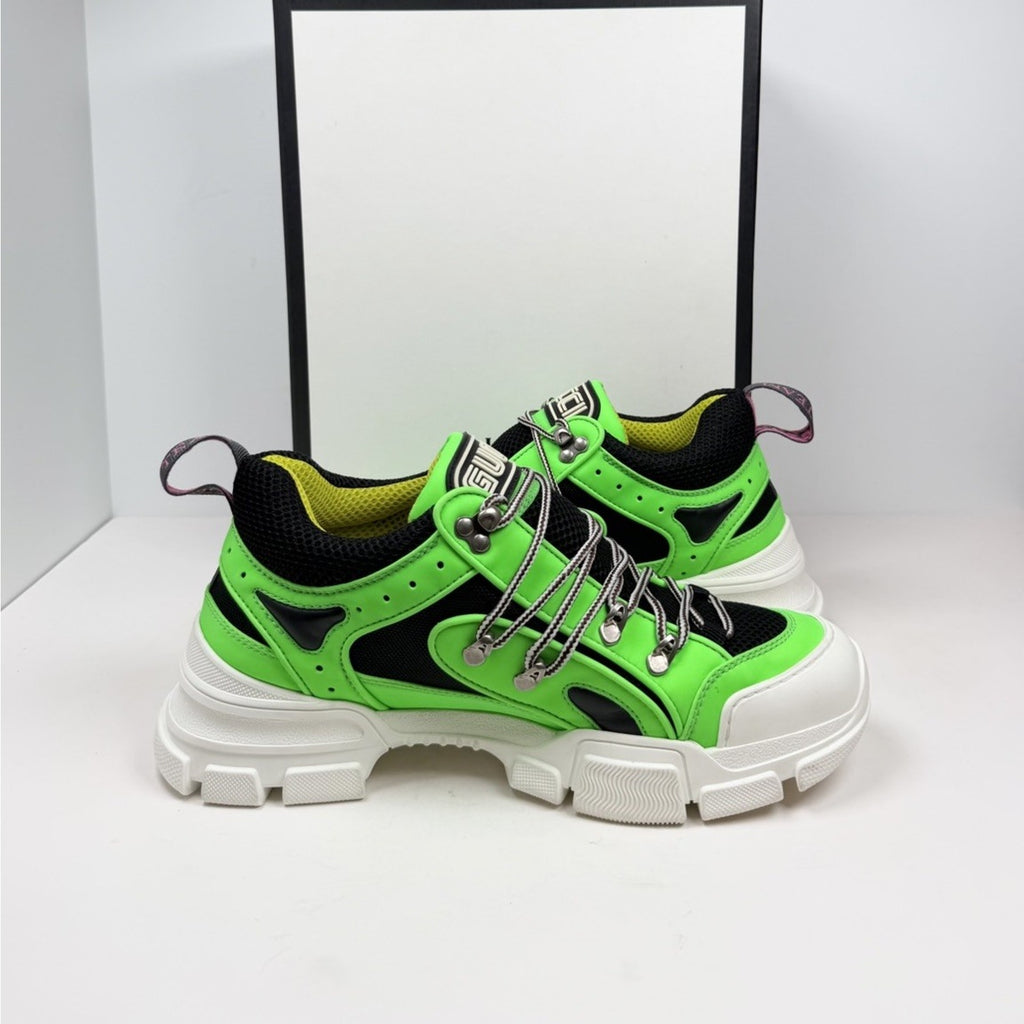 Size 10US - Gucci Flashtrek Neon Green NEW