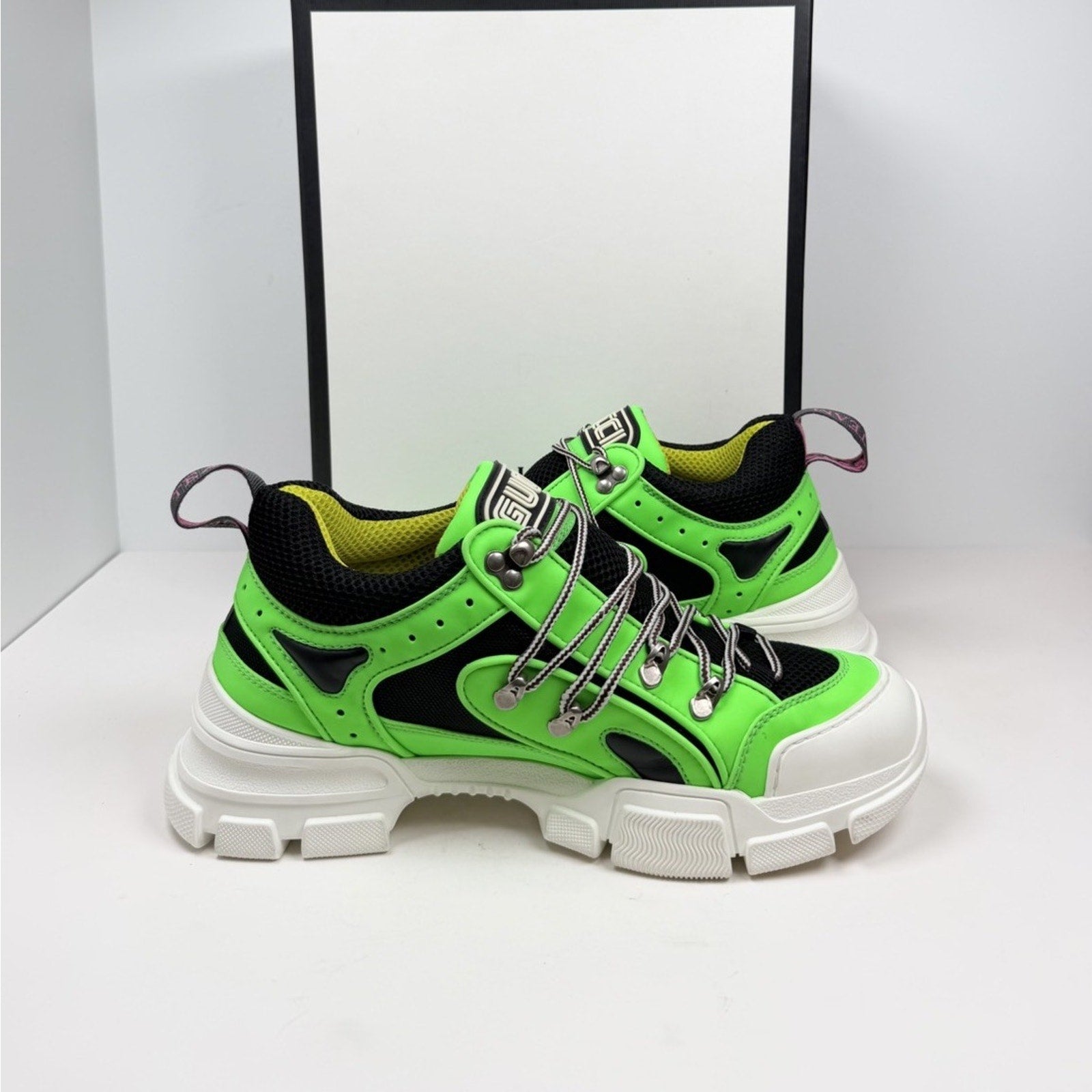 Size 10US - Gucci Flashtrek Neon Green NEW