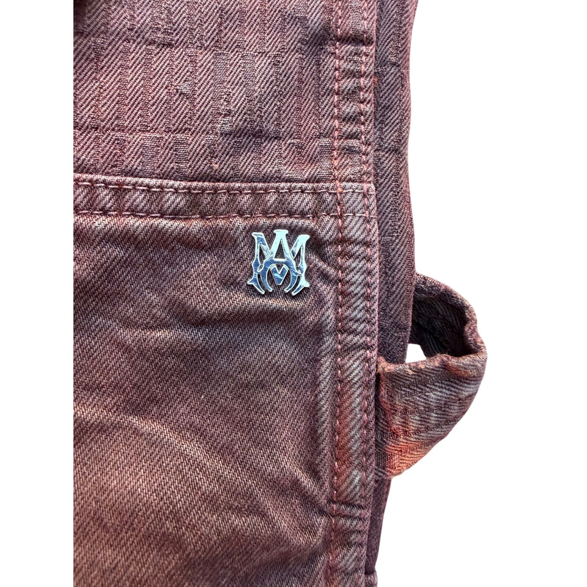 Size 34 - Amiri Jacquard Burgundy Carpenter Jeans
