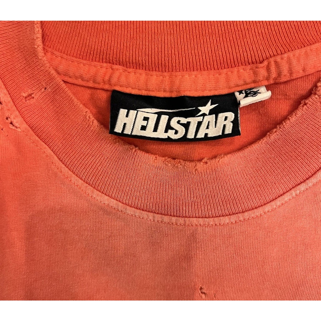 Size XL - Hellstar Crack Print Faded Distressed NEW