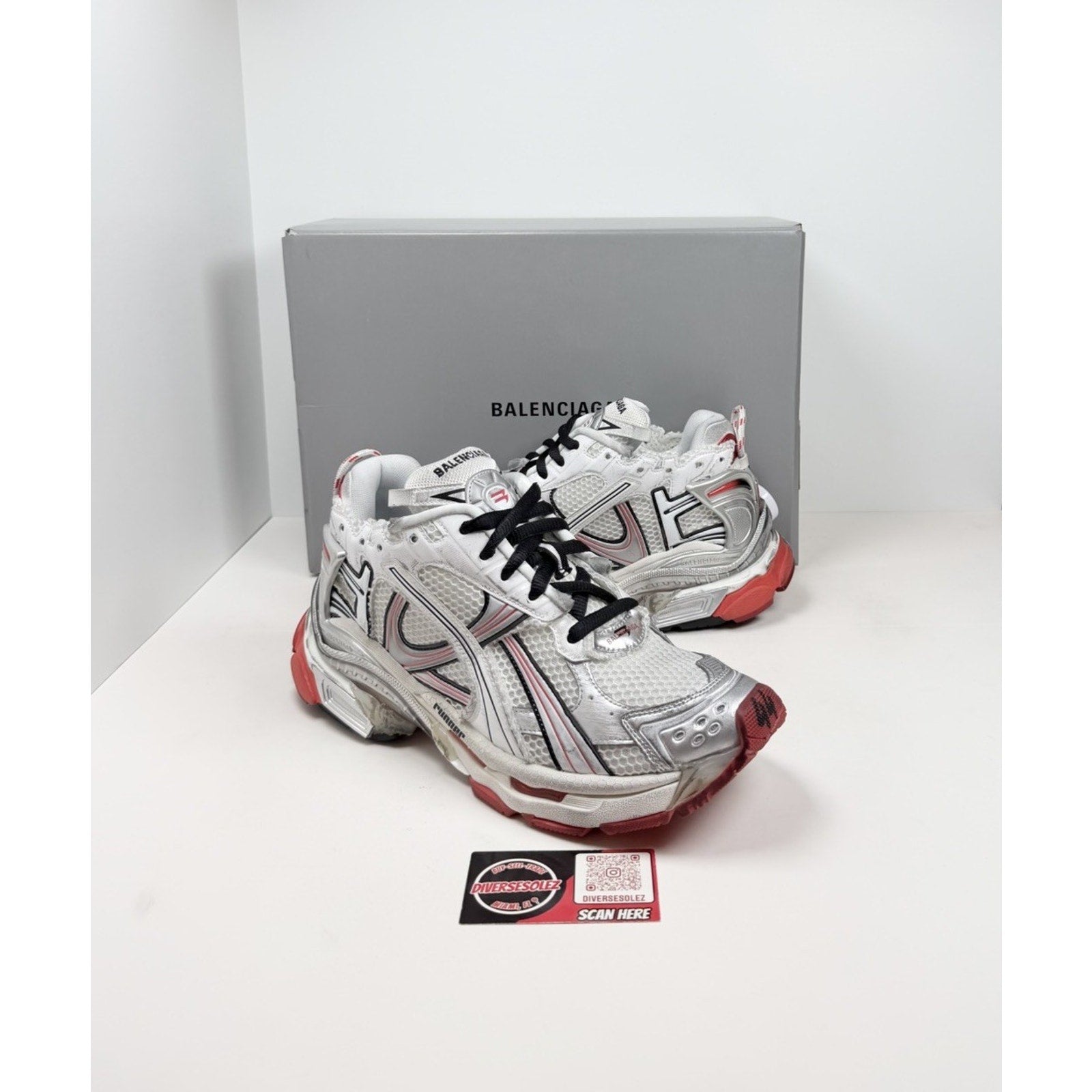 Size 44EU/11US - Balenciaga Runner White Red Black NEW