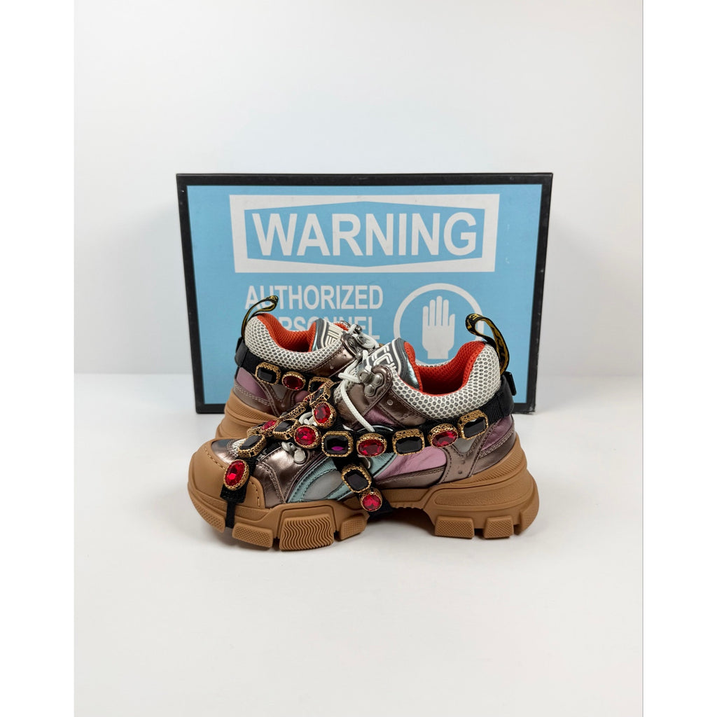 Size 35/5 - Gucci Flashtrek Removable Crystals NEW