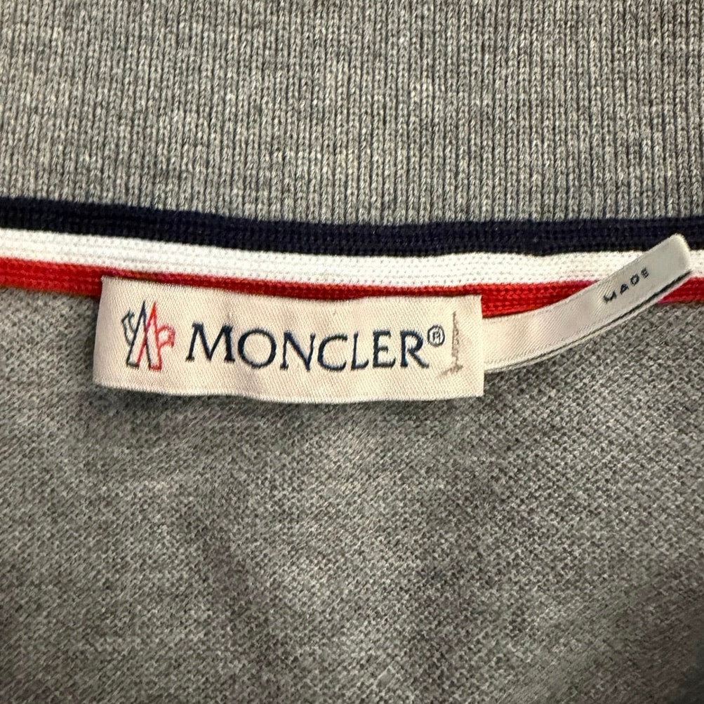 Moncler Gray Polo Shirt (Tagged L) Fits Like S/M