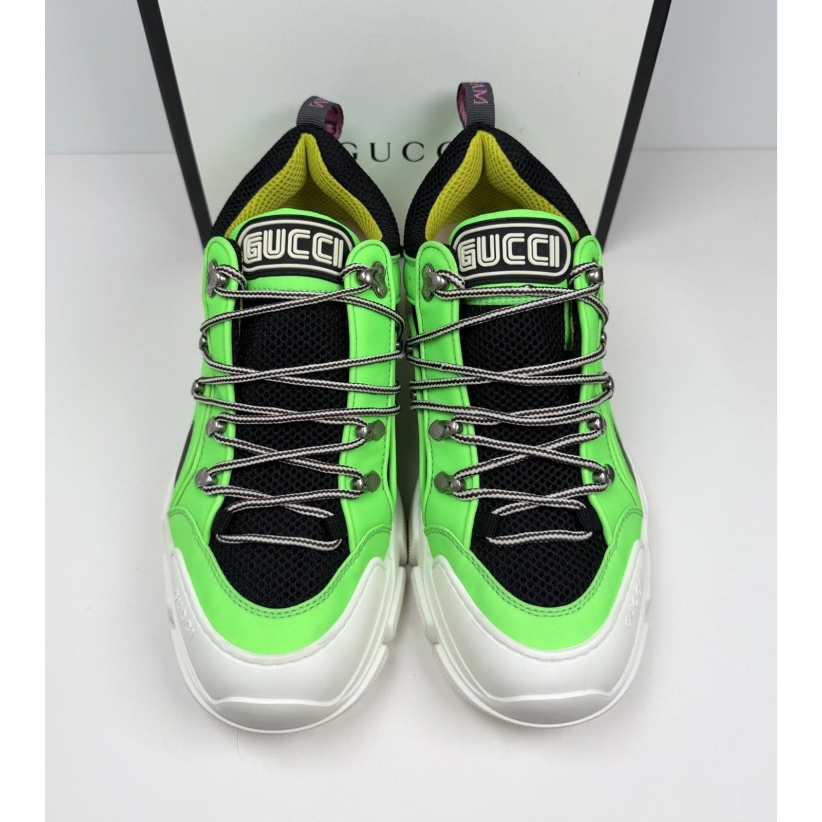 Size 10US - Gucci Flashtrek Neon Green NEW