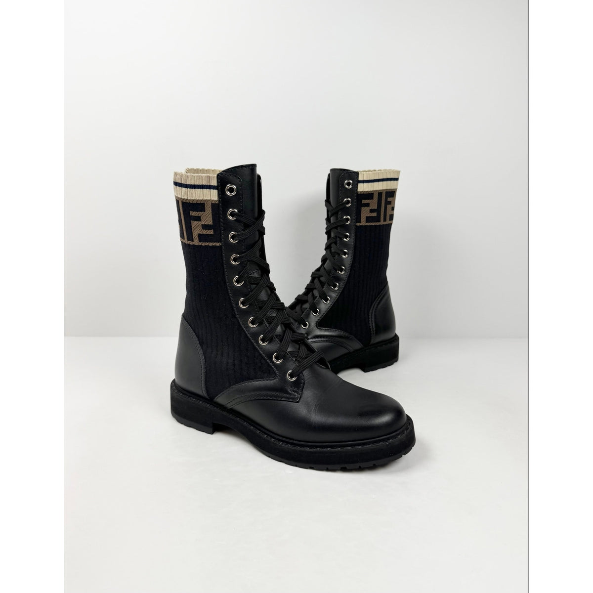 Size 36/6 - Fendi Leather Combat Boots