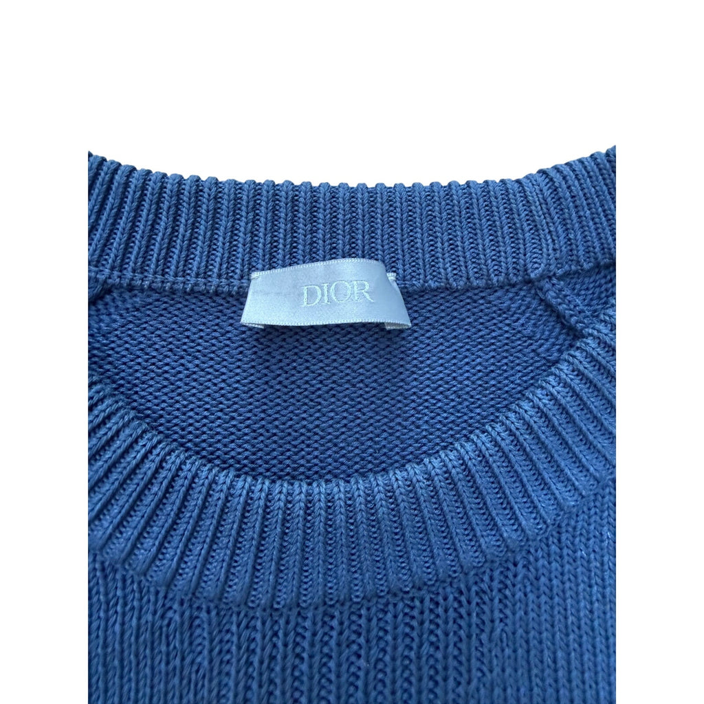 Size S - Dior Oblique Knit Blue Sweater