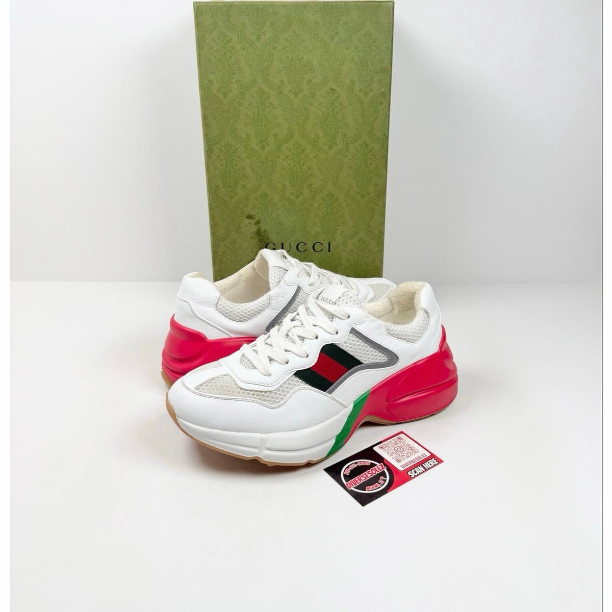 Size 9.5 - Gucci Rhyton White Red Green Womens