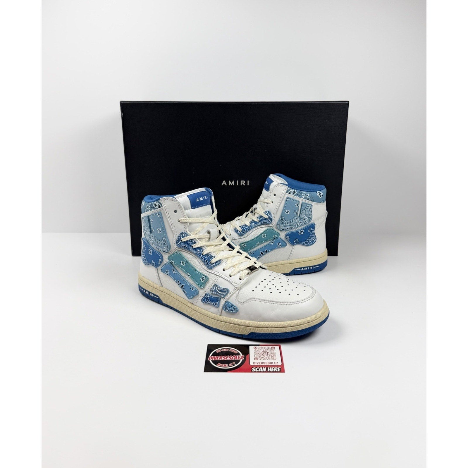 Size 44EU/11US - Amiri Skel Top Bandana Blue High TRIED ON