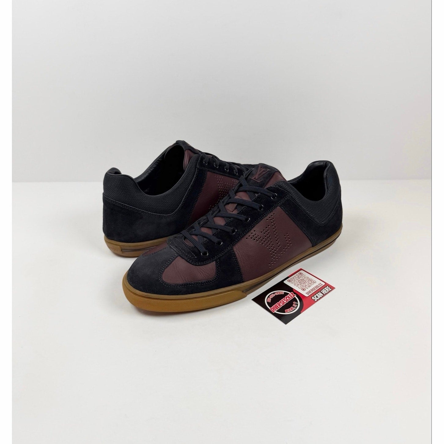 Size 10LV/11US - Louis Vuitton Burgundy Low Top