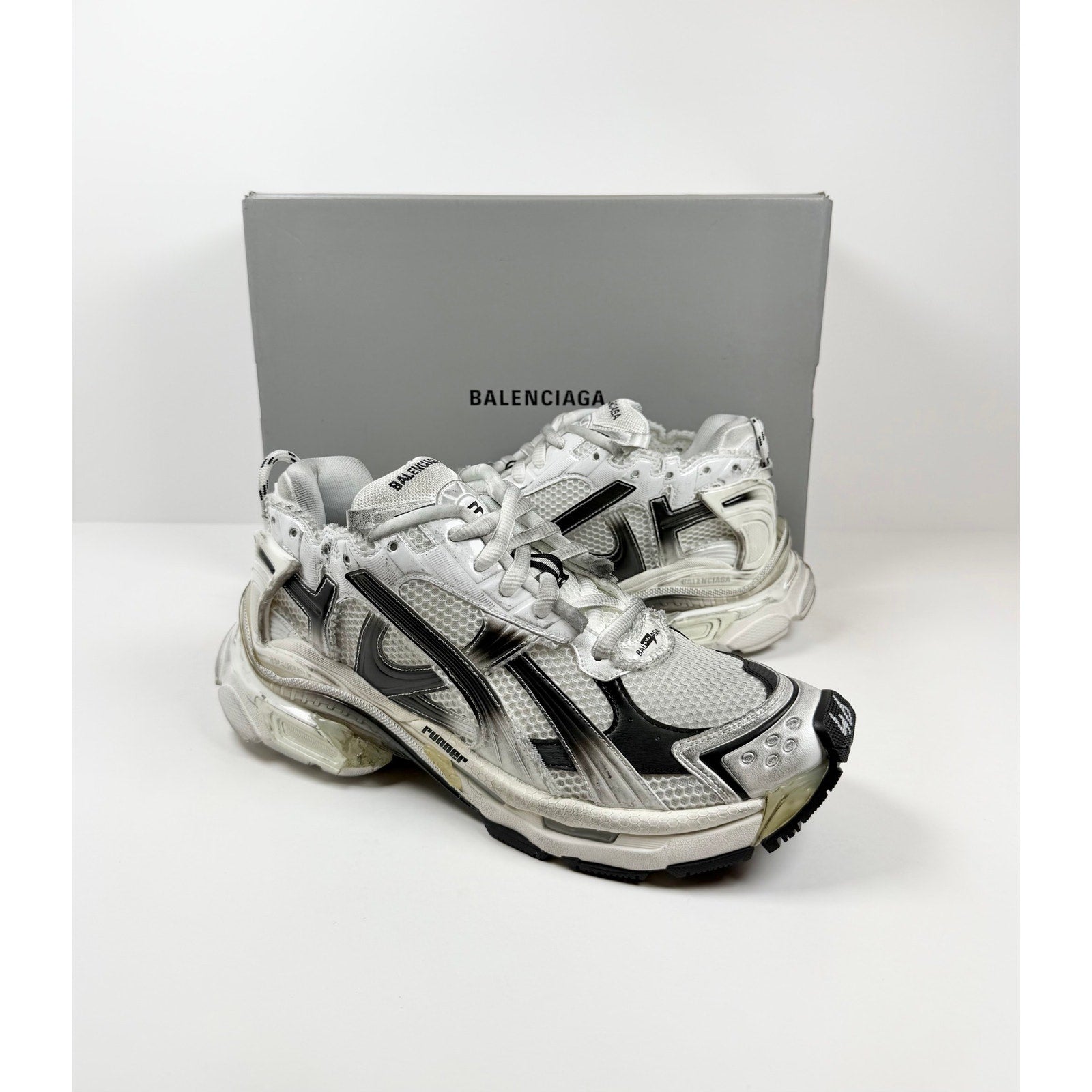 Size 46EU/13US - Balenciaga Runner White Black NEW
