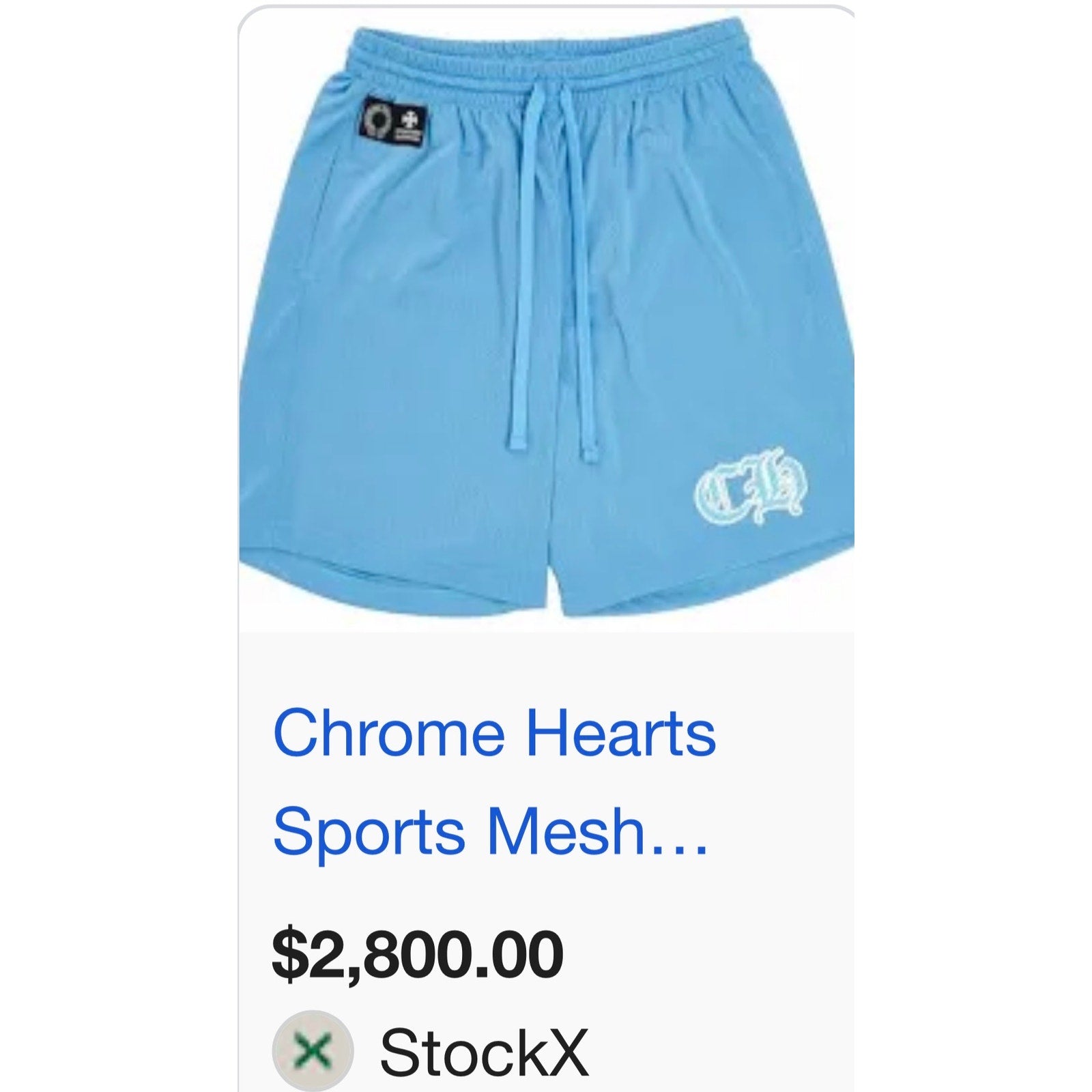 Size L - Chrome Hearts Mesh Varsity Blue Shorts