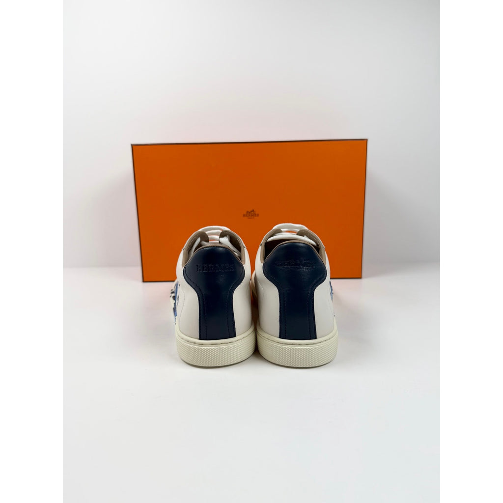 Size 8.5 - Hermes Quicker Leather Sneakers NEW