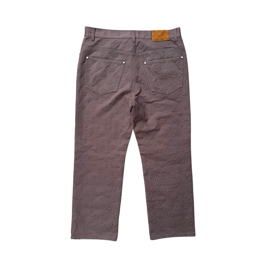 Size 36 - Louis Vuitton Embossed Logo Brown Jeans