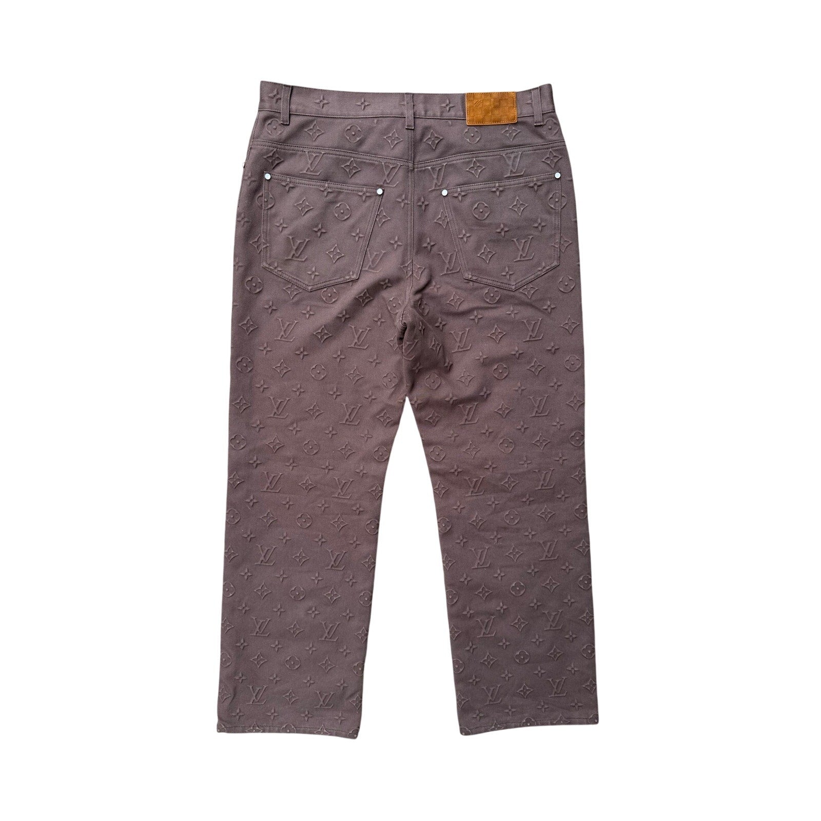 Size 36 - Louis Vuitton Embossed Logo Brown Jeans