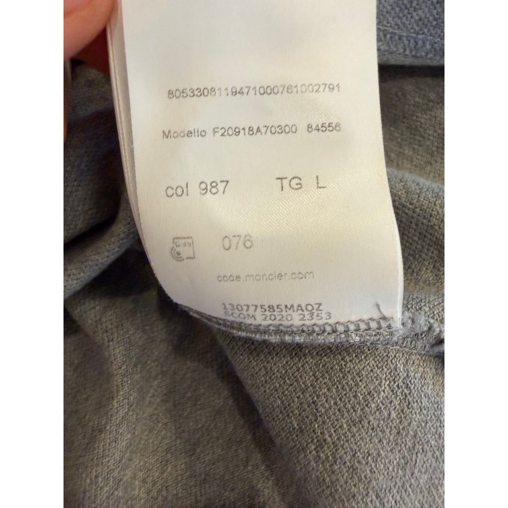 Moncler Gray Polo Shirt (Tagged L) Fits Like S/M