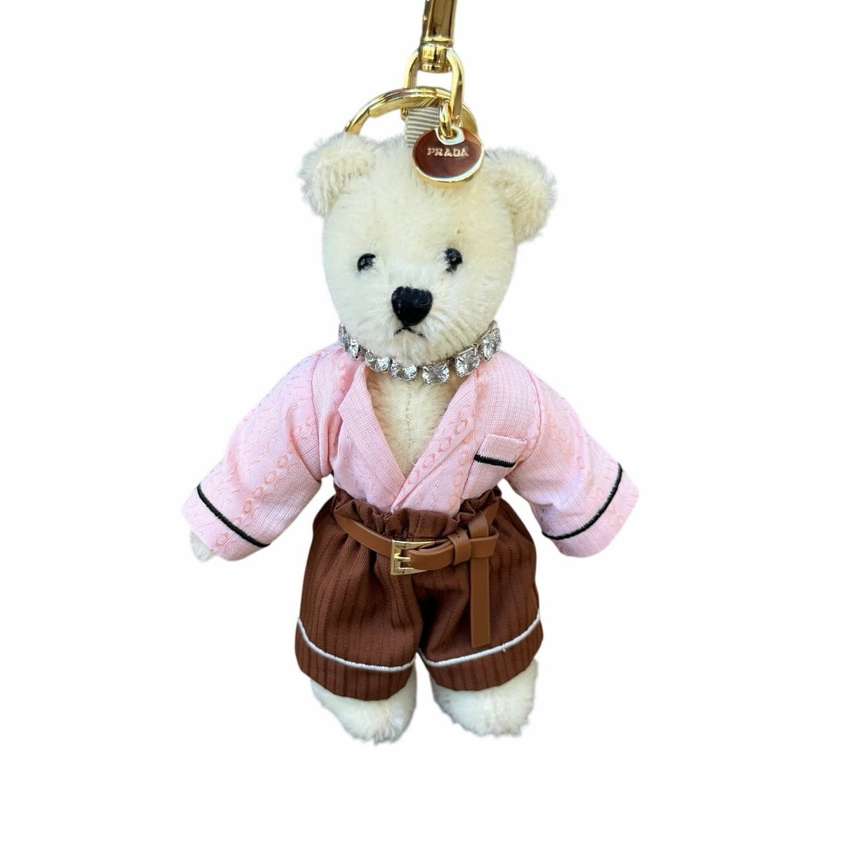 Prada Teddy Bear Keychain Charm NEW