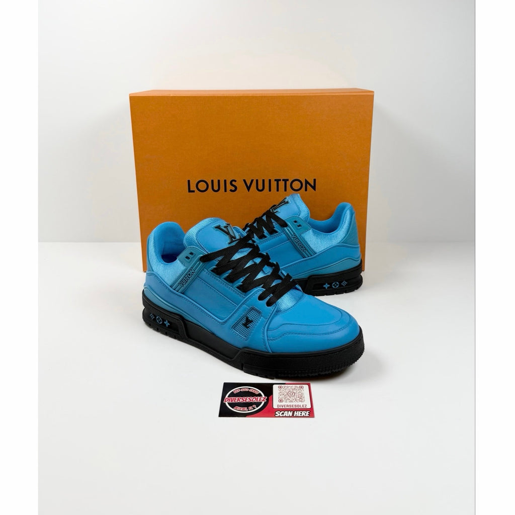 Size 7LV/8US - Louis Vuitton Leather Blue Sneakers NEW