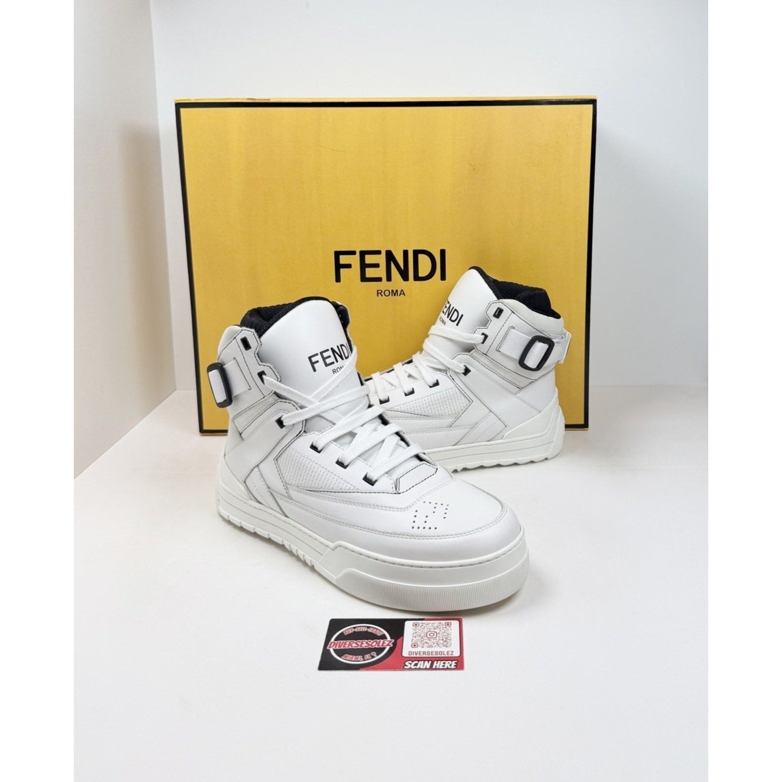 Size 8UK/9US - Fendi Vitello Logo Leather High Like New