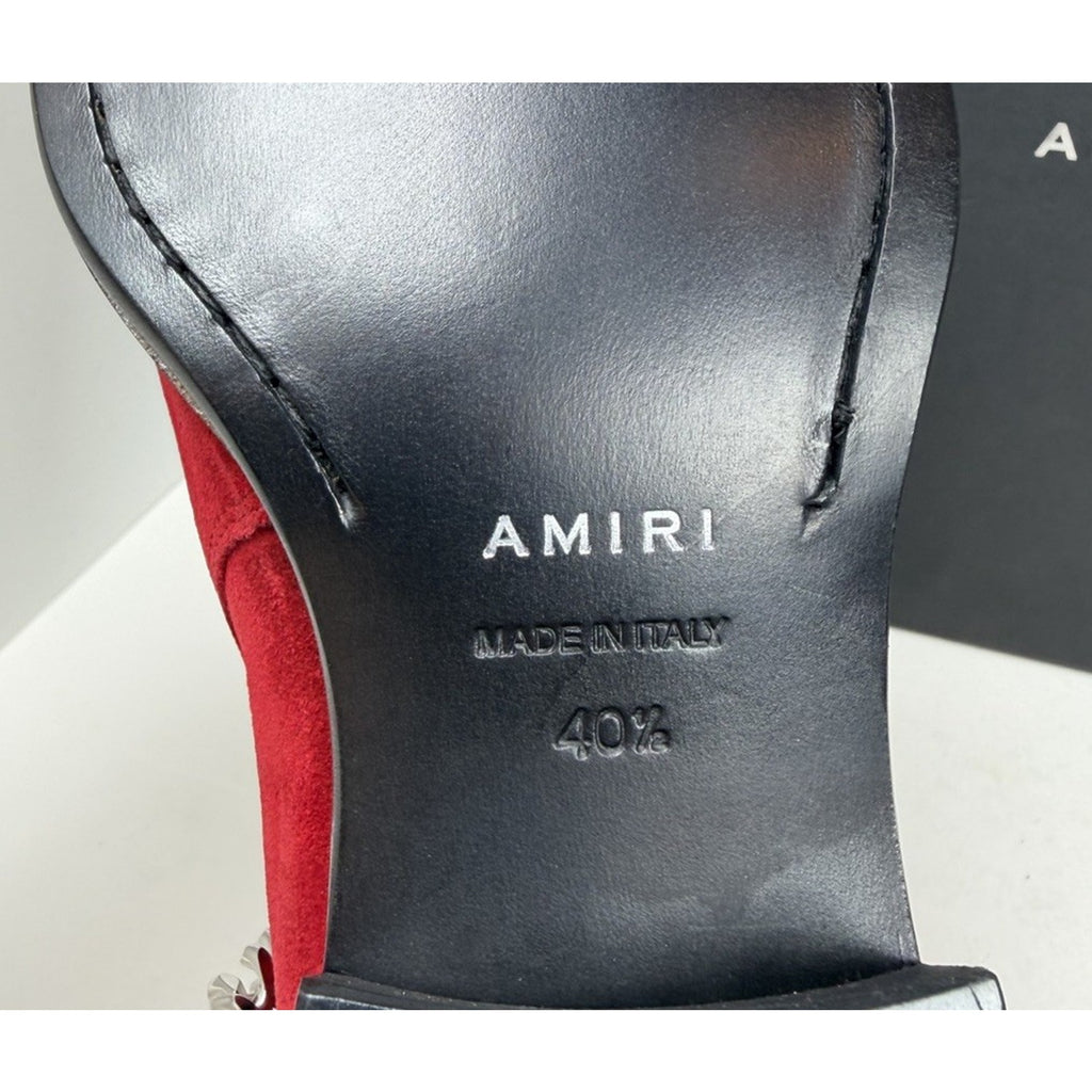 Size 7.5US - Amiri Chain Link Bandana Boots Merlot NEW