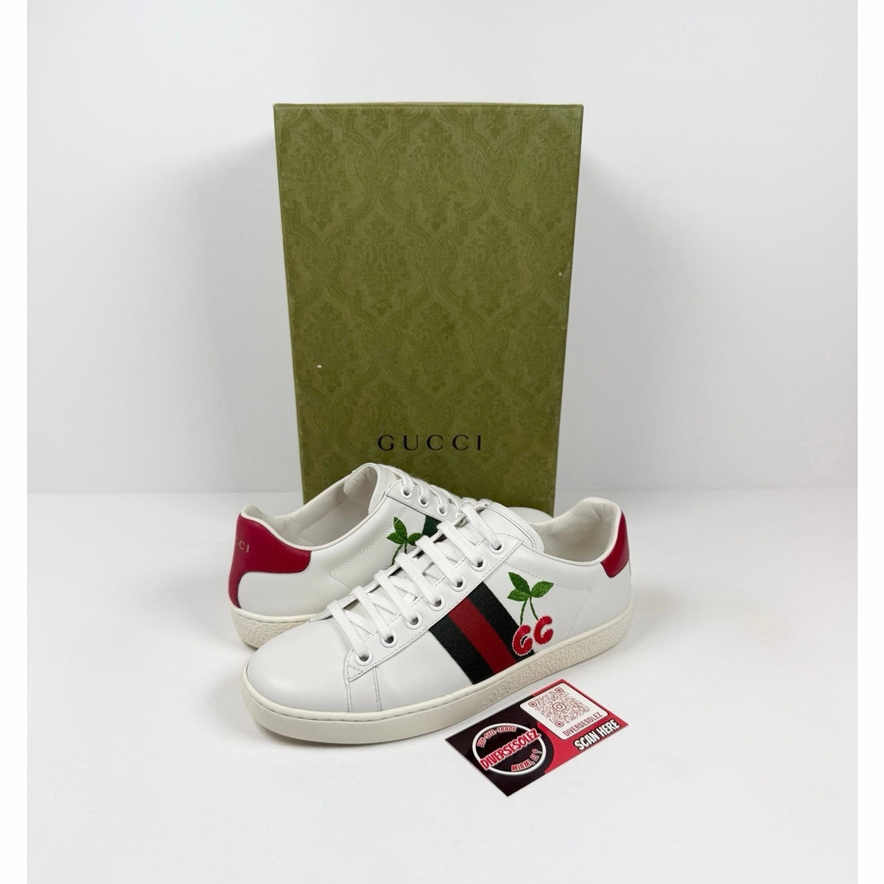Size 36/6 - Gucci Ace Cherry Womens