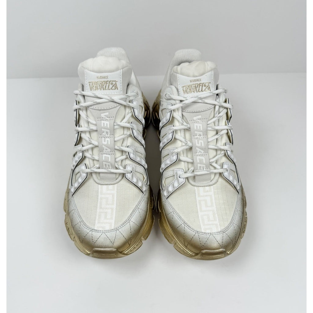 Size 40EU/7US - Versace Trigreca White Gold Sneakers NEW