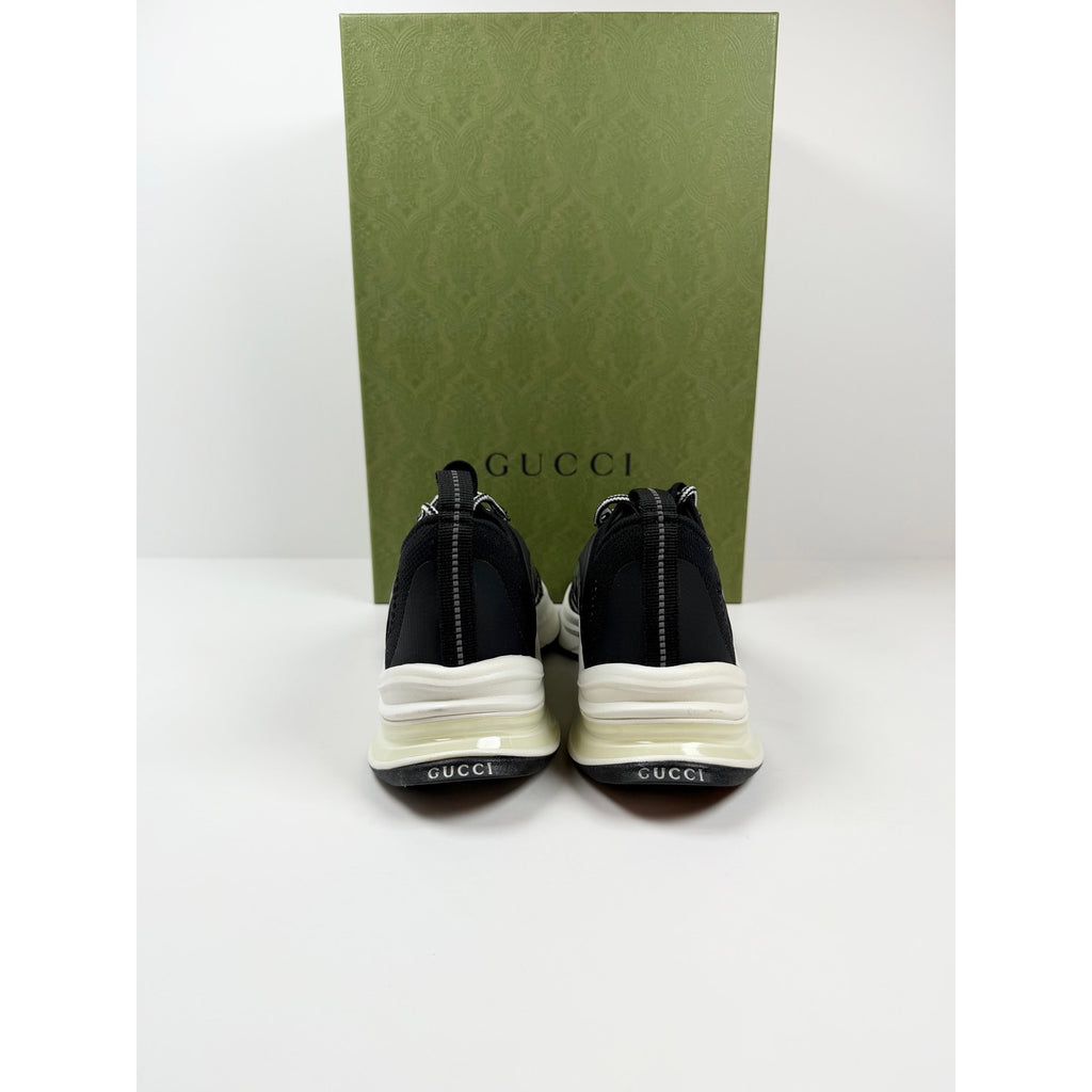 Size 7.5US - Gucci Run Knit Black Sneakers NEW