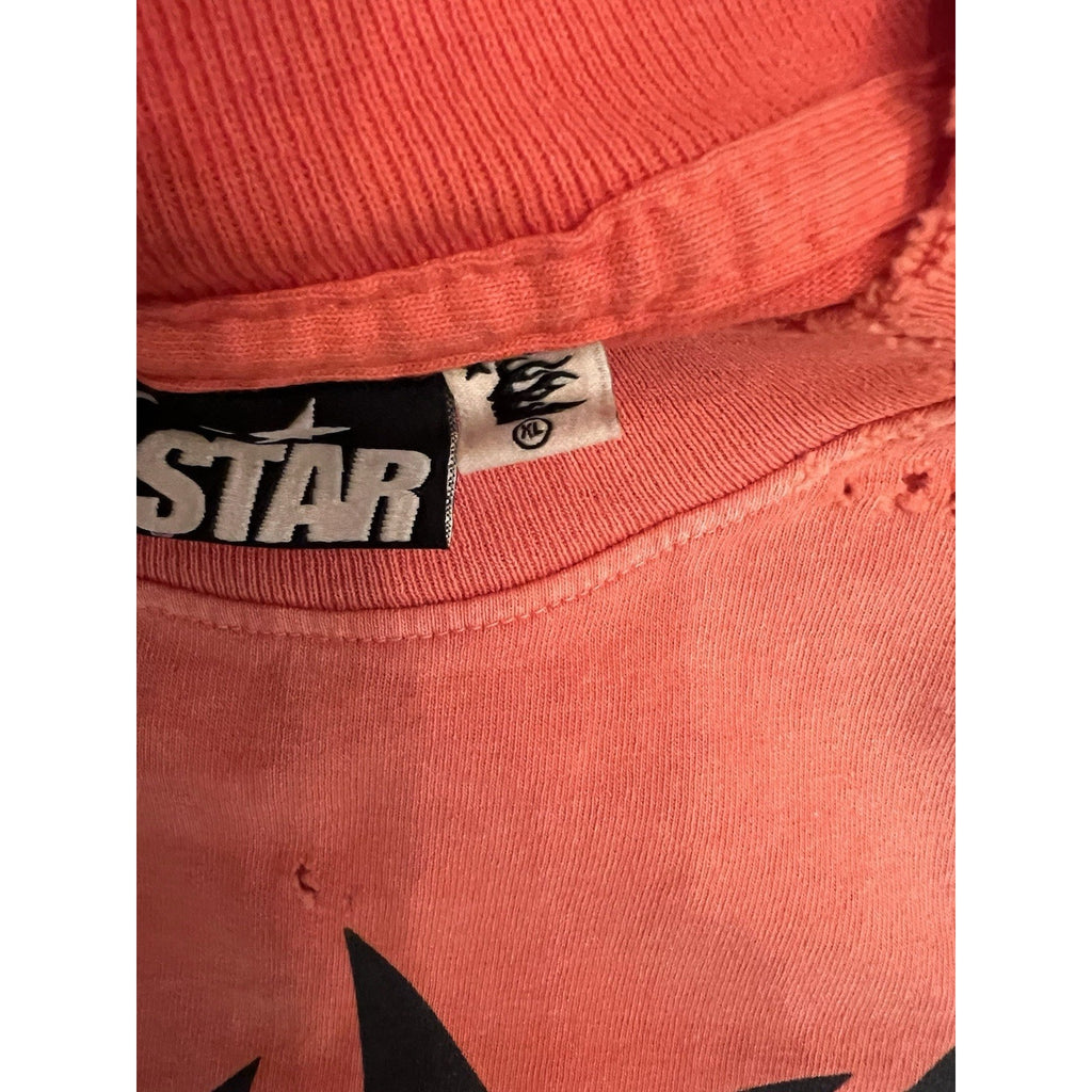 Size XL - Hellstar Crack Print Faded Distressed NEW