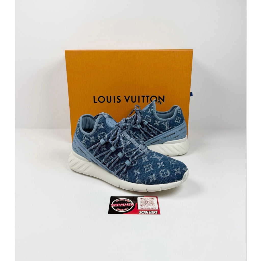 Size 7LV/8US - Louis Vuitton Denim Fastlane Sneakers NEW