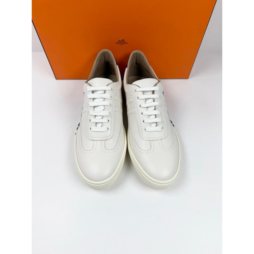 Size 8.5 - Hermes Quicker Leather Sneakers NEW