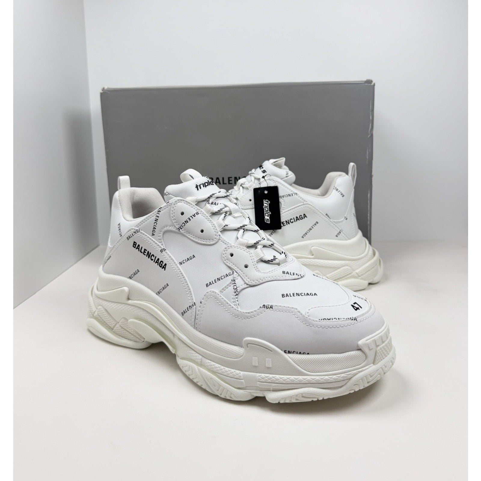 Size 47EU/14US - Balenciaga Triple S Allover Logo Sneakers🤍 New/Retail $1.2K!