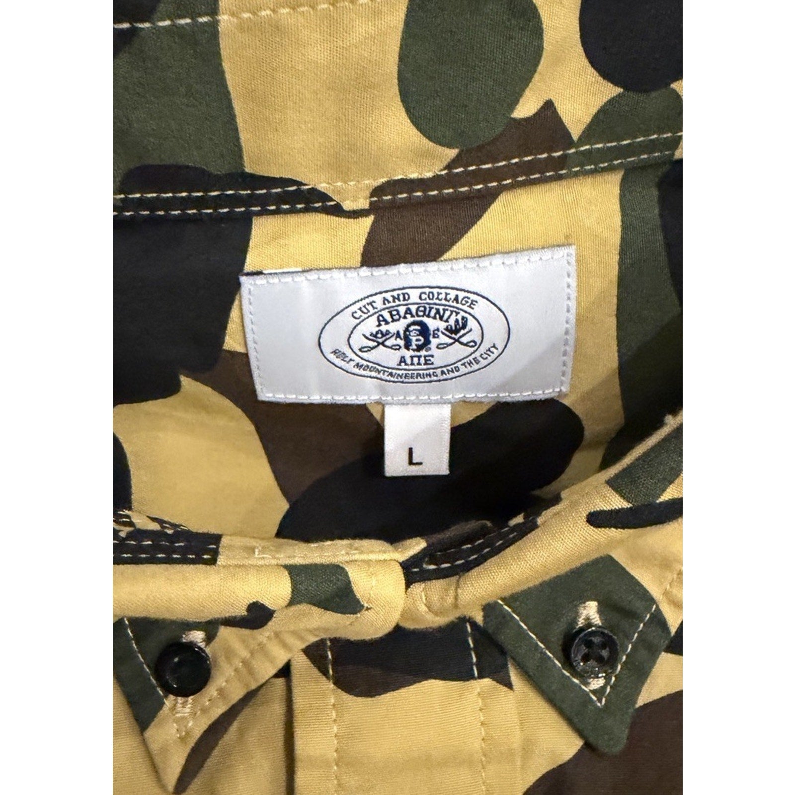 Size L - Bape Camo Button Up Camo Long Sleeve Shirt NEW!