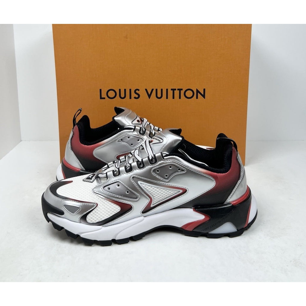Size 6LV/7US - Louis Vuitton Runner Tatic Silver/Red